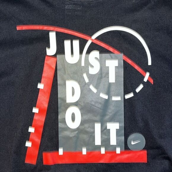 New Black Mens 🏀 Nike geometric block Basketball Tee T shirt S retro athletic - Picture 2 of 3